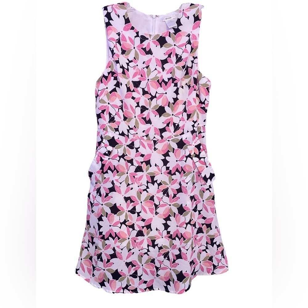 Pink Floral Dress sz Small w/pockets Office Work Wear Esley Brand